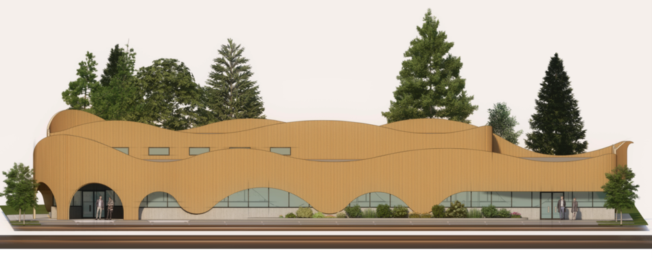 Conceptual exterior design of the Shuswap Healing Centre.