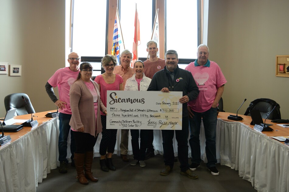 L-R: Councillor Gord Bushell; Jamie Sherlock Recreation & Events Manager; Kelly Bennett, Chief Financial Officer; Councillor Malcolm Makayev; Councillor Colleen Anderson; Councillor Ryan Airey; Councillor Bob Evans; Councillor Jeff Mallmes.