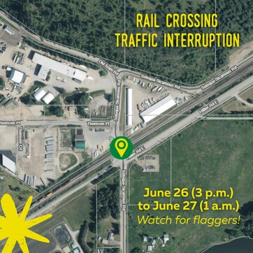 Location of Rail Crossing Traffic Interruption