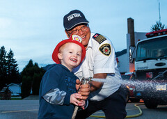 Fire chief Brett Ogino at a Sicamous Fire Department open house